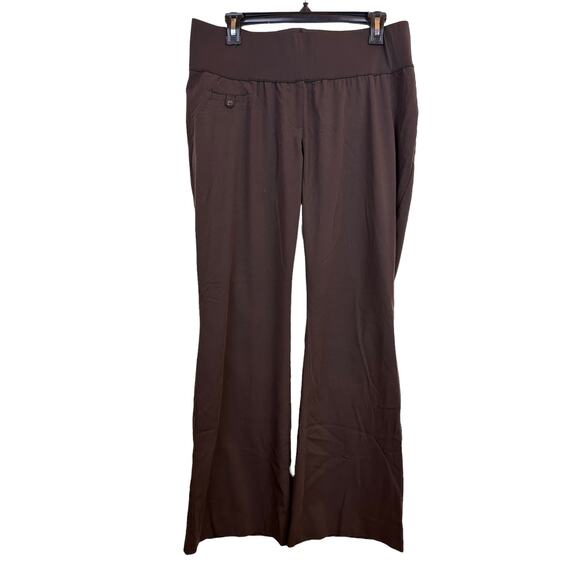 Liz Lange Maternity Women's Sz: 8 Brown Lounge Stretchy Bootcut Dress Pants - Picture 1 of 13